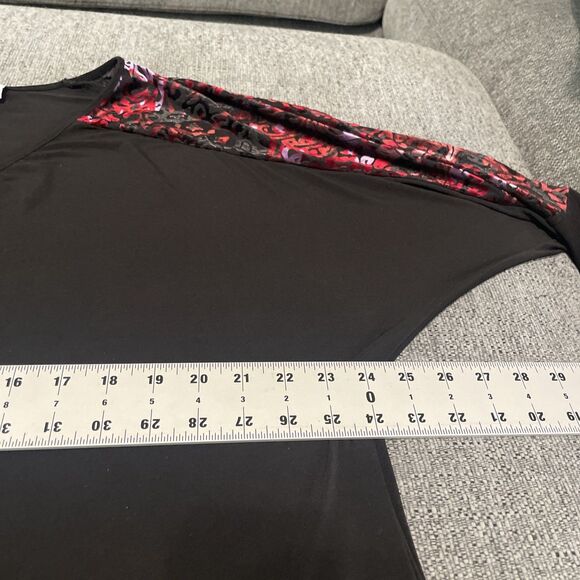 Jaclyn Smith Top Womens 1X Black Velvet Burnout Shoulder Whimsigoth Romantic - Picture 9 of 9